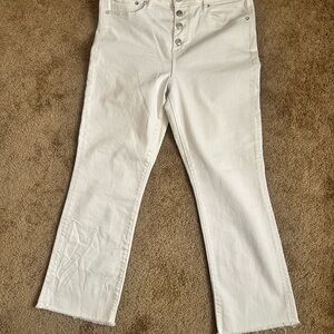 American Eagle Outfitters Women's White Cropped Jeans